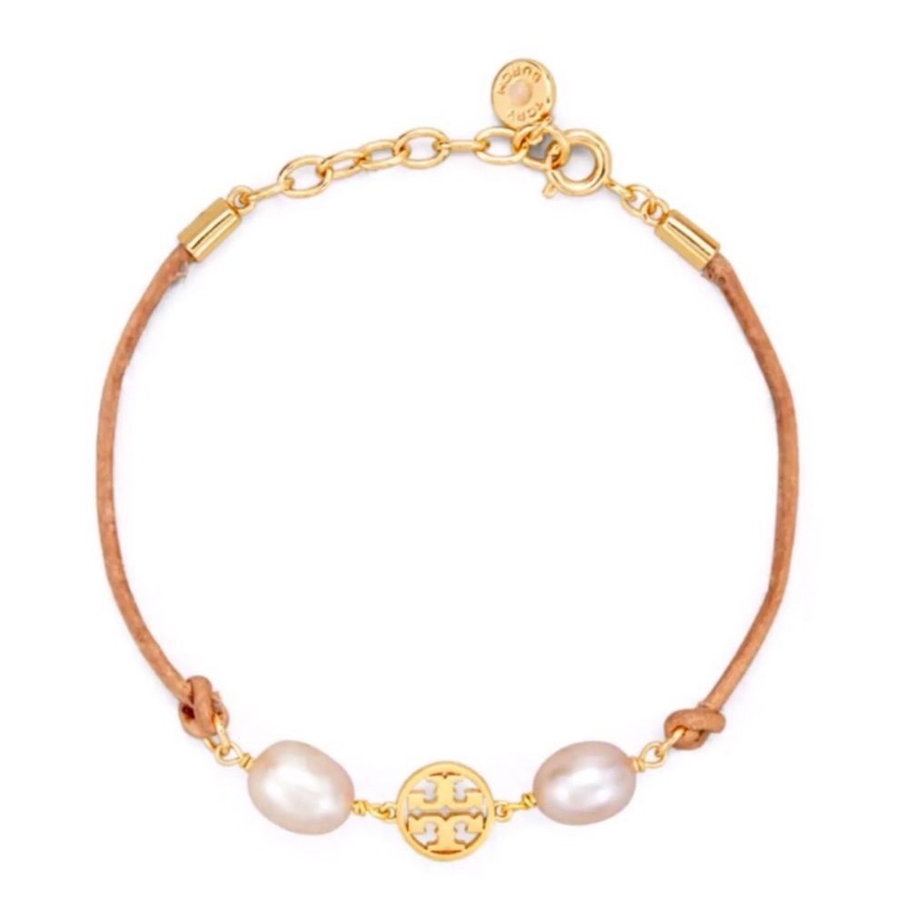 TORY BURCH MILLER LOGO PEARL BRACELET